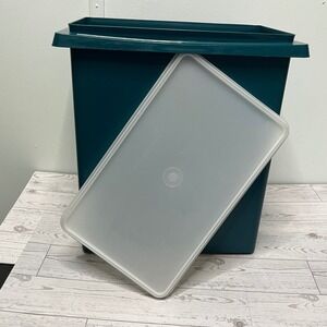 Tupperware Modular Mate Rectangular Container Bin 1430 Teal Green Storage Lid